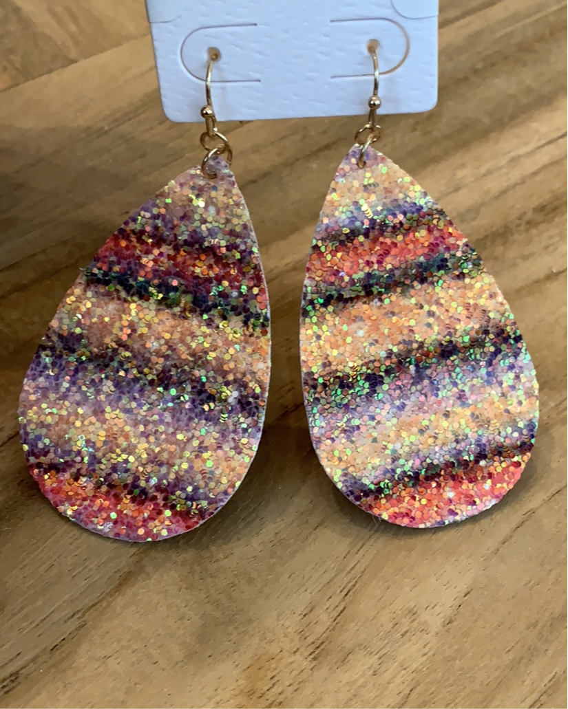 Glitter Teardrop Leather Dark